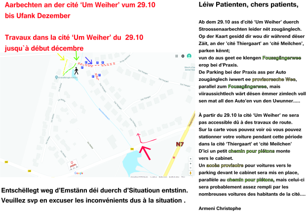 Plan zur Baustellenumgehung